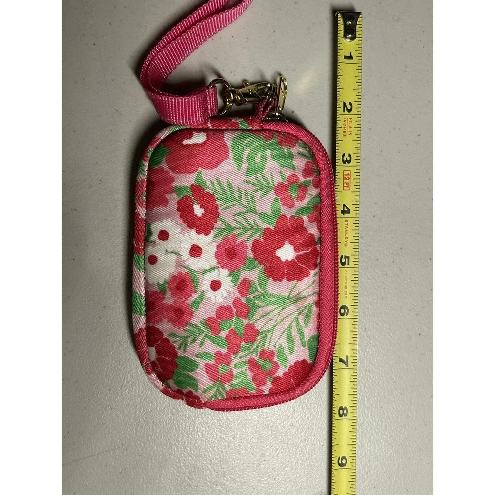 Lilly Pulitzer Tech Case Pink Floral‎ Neoprene Zip Pouch Wristlet 5 x 3.5